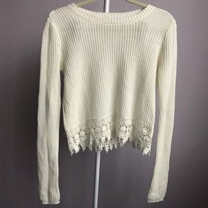 cream cropped sweater